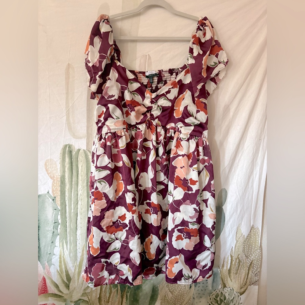 Eloquii Elements Plus Size Floral Off the Shoulder Midi Dress 🌵22